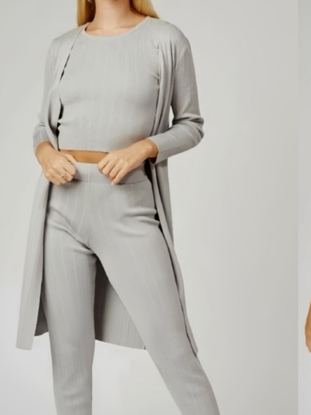 Silk & Salt Ribbed Open Front Loungewear Cardigan